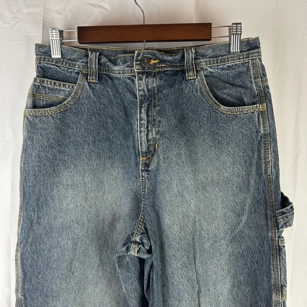 VTG‎ Carters Watch the Wear Mens 18H Blue Denim Carpenter Jeans Wide Leg 30x31